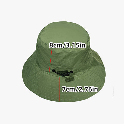 Grey Foldable Waterproof Bucket Hat Packable Sun Cap Wide Brim with Adjustable Drawstring for Fishing Camping V888-ELOSUNG38682