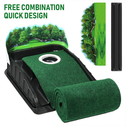 Indoor Golf Putting Mat with Automatic Ball Return System 2.6m Practice Green with Alignment Guides for Home V888-ELOSUNG38687