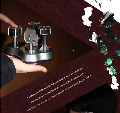 Mini Electronic Finger Drum Set Touch Sensitive Desktop Percussion Toy with Light-Up Game Mode Novelty Gift V888-ELOSUNG38689