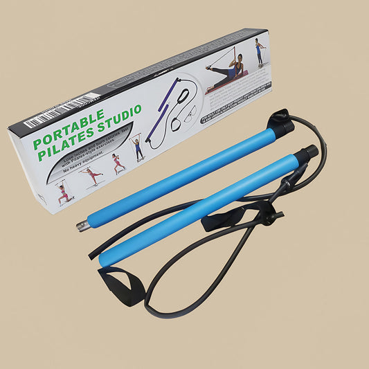 Blue Portable Pilates Bar Kit with Resistance Bands Detachable Toning Stick for Home Gym Yoga & Stretching - V888-ELOSUNG38702