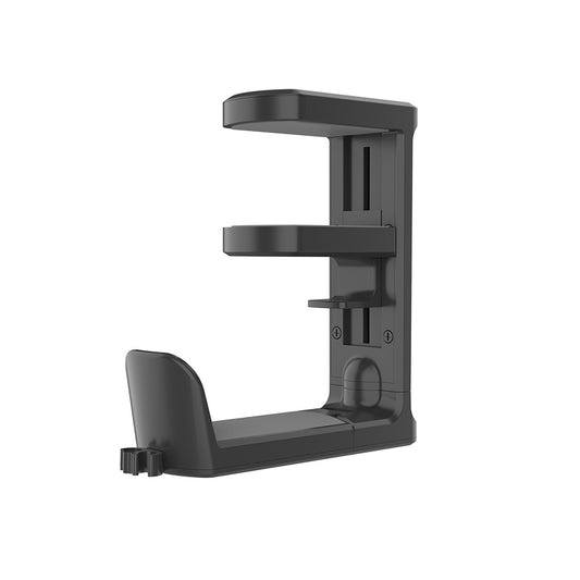 Black Under Desk Headphone Hanger Clamp 360 Degree Rotating - Adjustable Headset Holder Hook with Cable V888-ELOSUNG38709