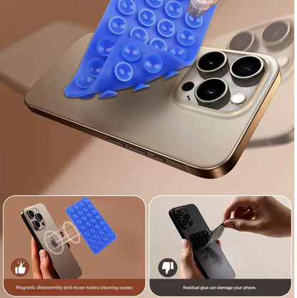 Dark Blue 10 Pack Rectangular Silicone Suction Phone Mount Holder - 28 Cup Adhesive Sticky Pad for Hands-Free V888-ELOSUNG38737