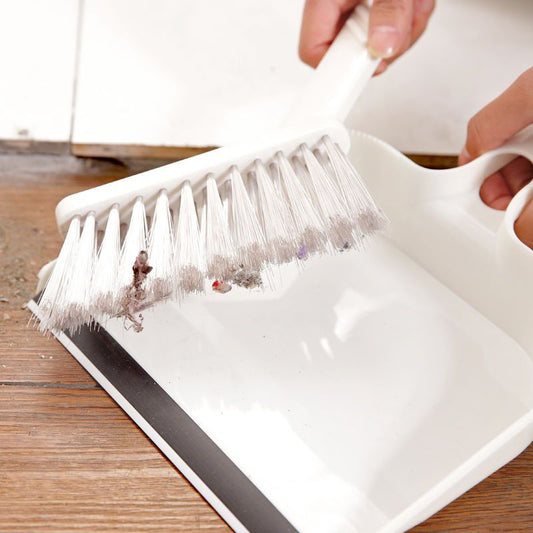 Blue Mini Dustpan and Brush Set Handheld Sweeping Broom with Rubber Lip for Desktop Kitchen Car and Camping V888-ELOSUNG38746