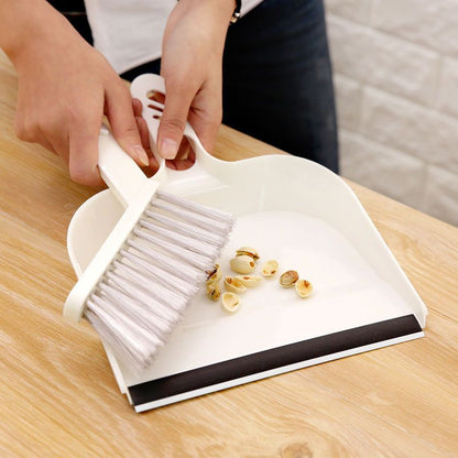 Blue Mini Dustpan and Brush Set Handheld Sweeping Broom with Rubber Lip for Desktop Kitchen Car and Camping V888-ELOSUNG38746