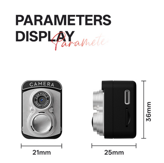 Retro Design Mini Digital Thumb Camera for Students - 2.0MP Video Recording with 16GB TF Card and 6 Style V888-ELOSUNG38760
