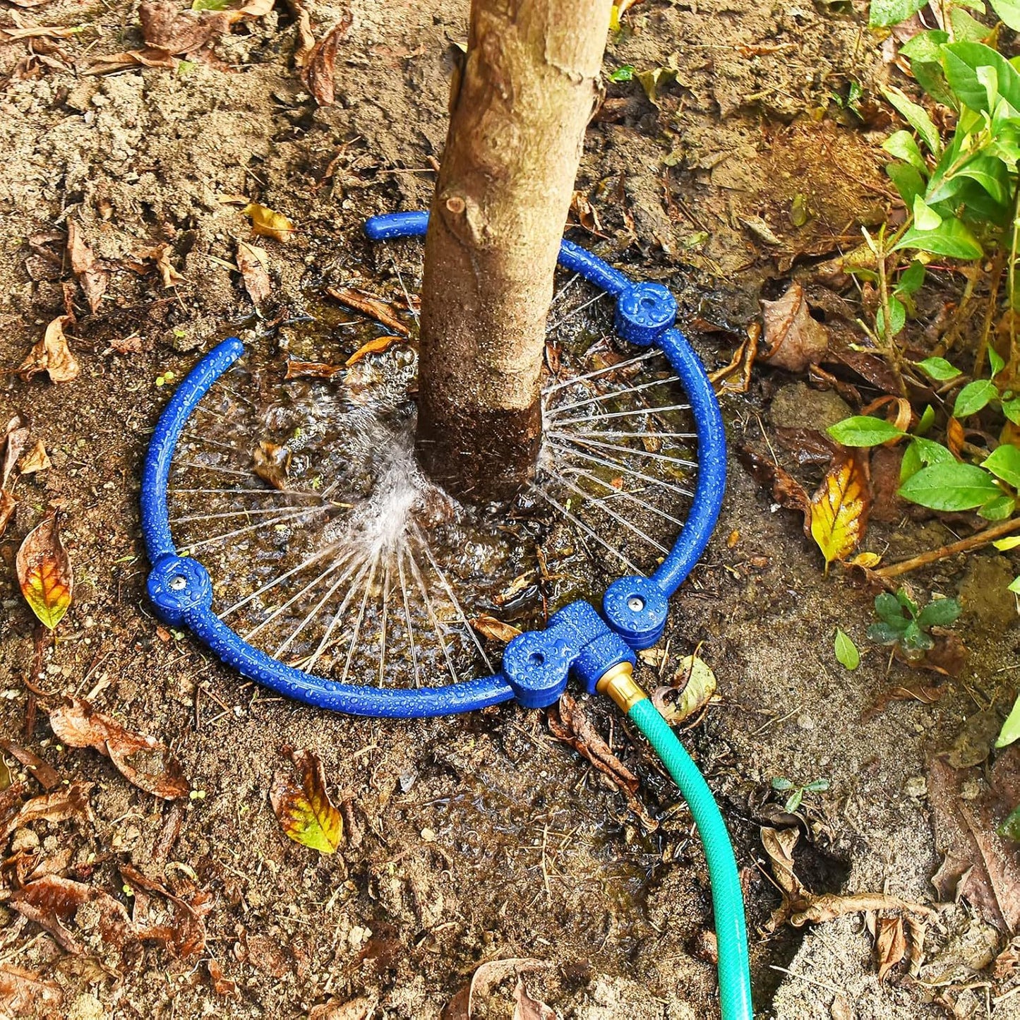 Adjustable Tree Ring Sprinkler for Deep Root Irrigation - 13 to 37 Inch Expandable Garden Watering Tool for V888-ELOSUNG38776