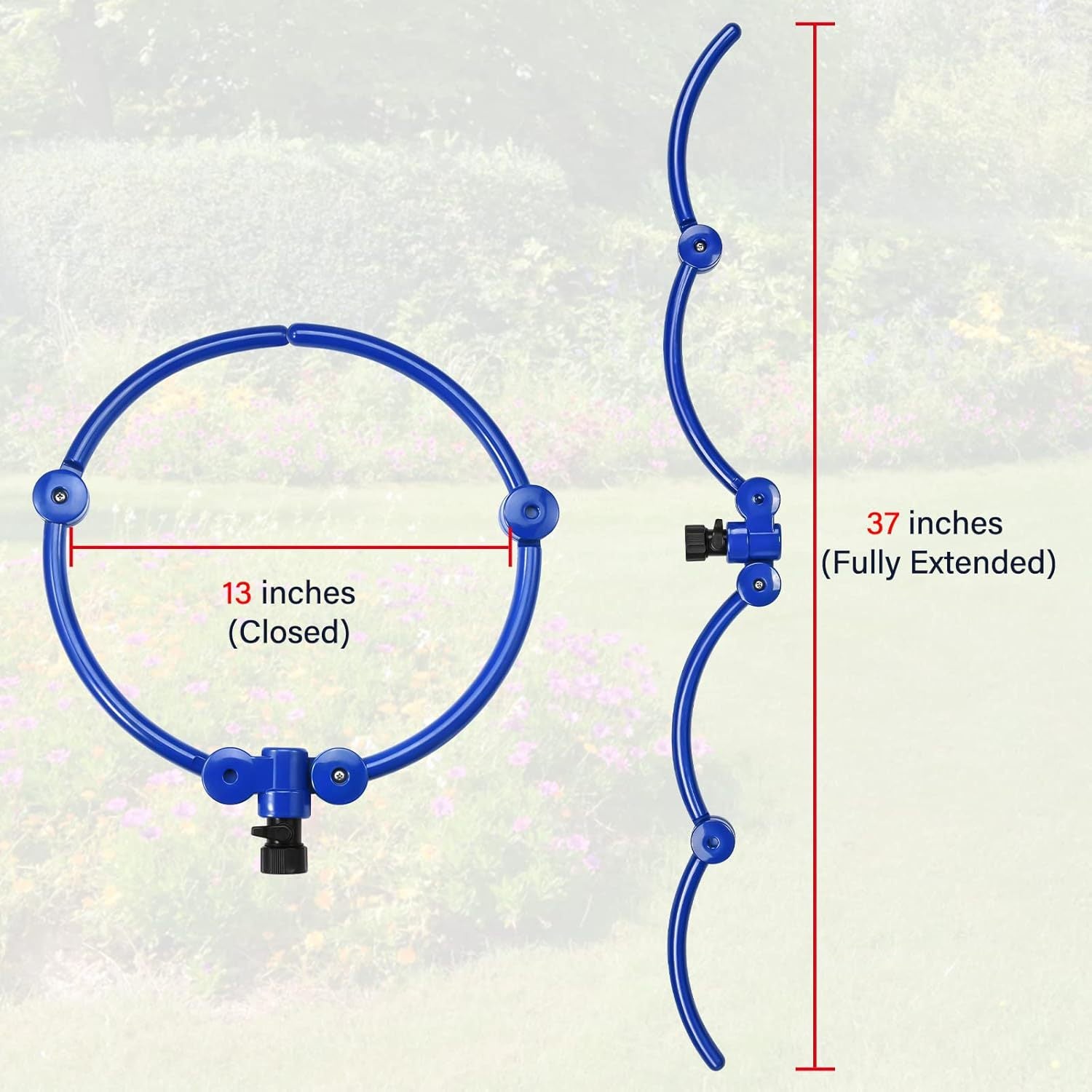 Adjustable Tree Ring Sprinkler for Deep Root Irrigation - 13 to 37 Inch Expandable Garden Watering Tool for V888-ELOSUNG38776
