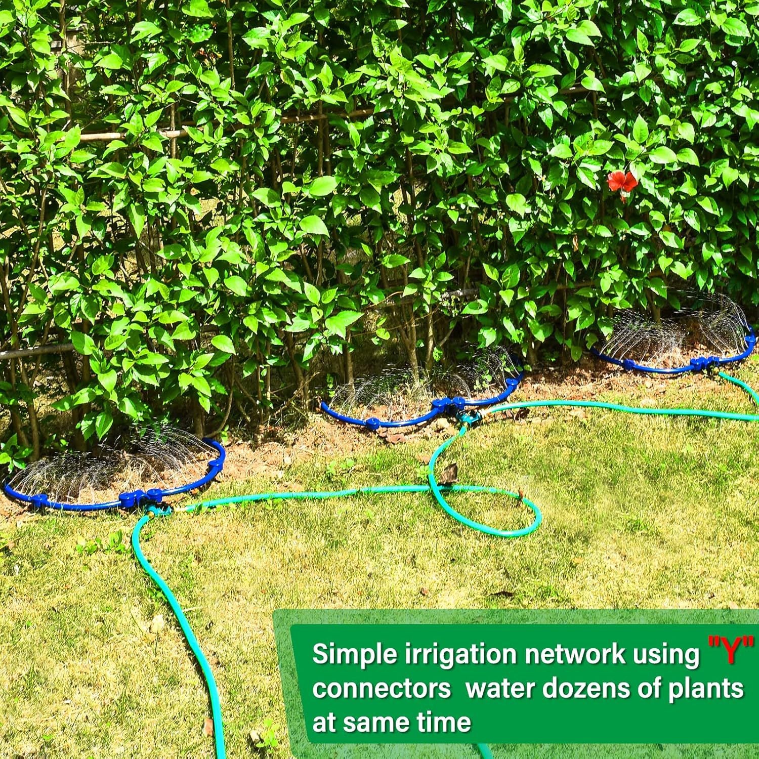 Adjustable Tree Ring Sprinkler for Deep Root Irrigation - 13 to 37 Inch Expandable Garden Watering Tool for V888-ELOSUNG38776