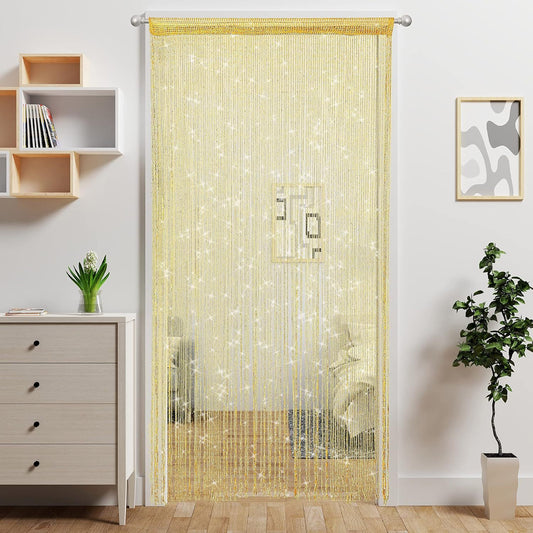 Glod 2 Pack Sparkle String Door Curtains 100x200cm Glitter Sequin Tassel Room Divider for Australian Home V888-ELOSUNG38782