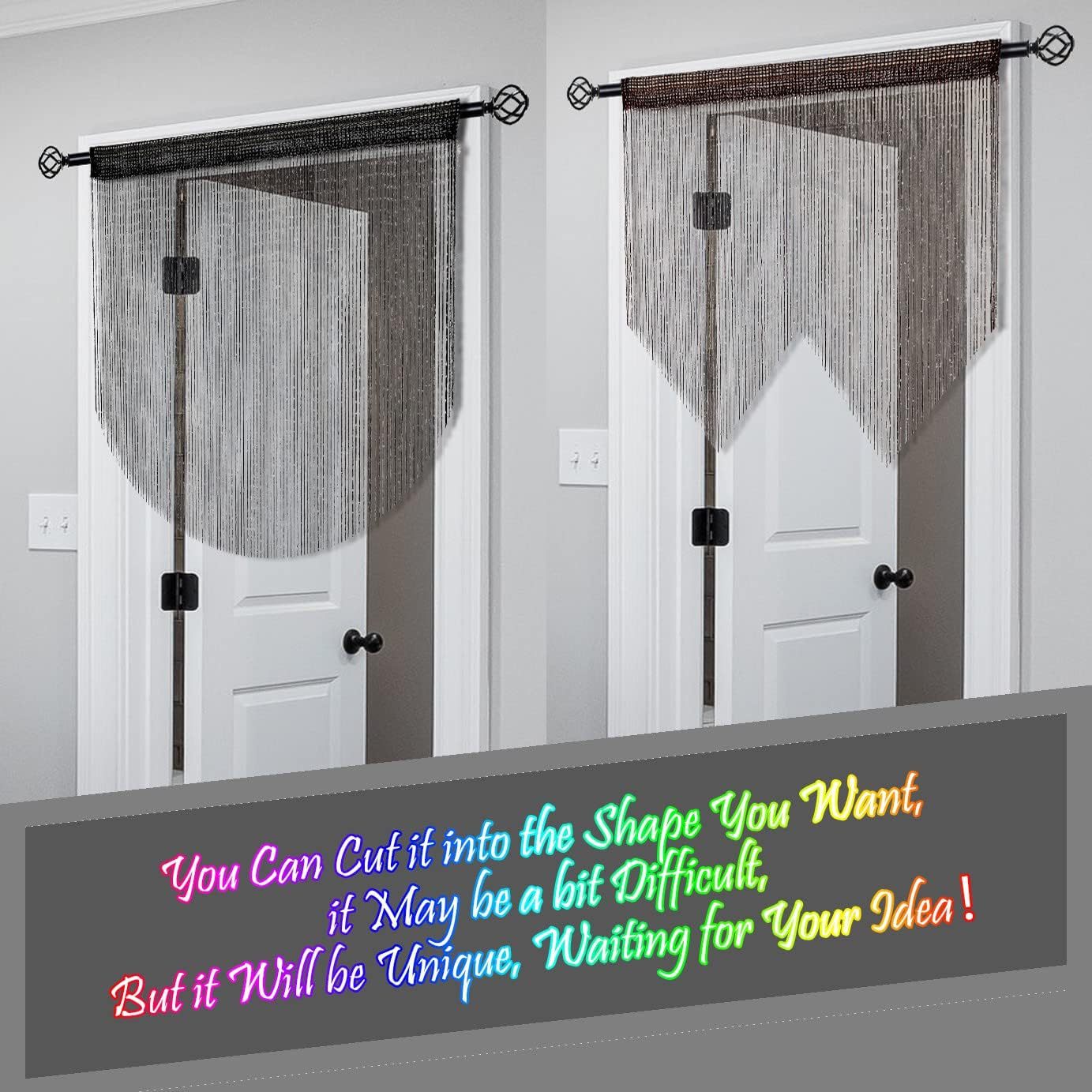 Purple 2 Pack Sparkle String Door Curtains 100x200cm Glitter Sequin Tassel Room Divider for Australian Home V888-ELOSUNG38821