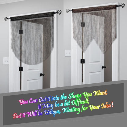 Purple 2 Pack Sparkle String Door Curtains 100x200cm Glitter Sequin Tassel Room Divider for Australian Home V888-ELOSUNG38821