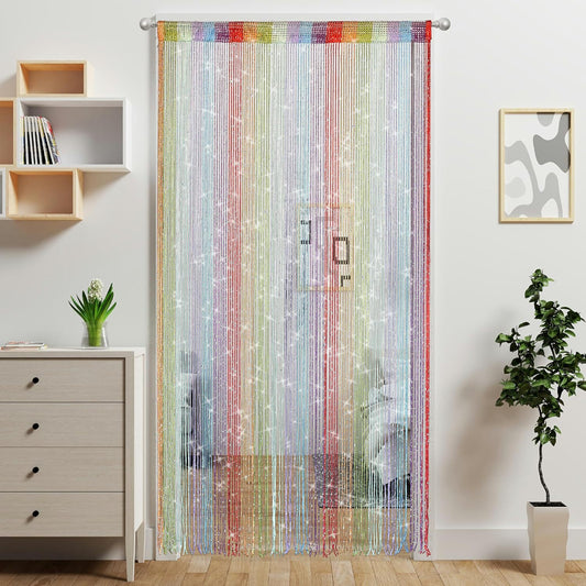 Colorful 2 Pack Sparkle String Door Curtains 100x200cm Glitter Sequin Tassel Room Divider for Australian Home V888-ELOSUNG38822