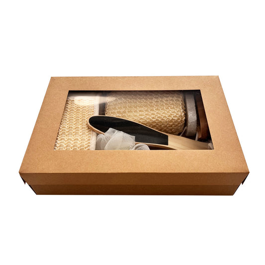 7pcs Natural Spa Bath Gift Set - Includes Body Brush, Sisal Loofah, Pumice Stone and Scrubber - Luxury Home V888-ELOSUNG38845
