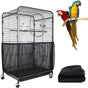 M Black[Height 20, Circumference 170] Large Bird Cage Seed Catcher Net Cover - Adjustable Mesh Guard V888-ELOSUNG38864