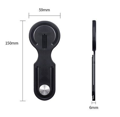 Black Magnetic Laptop Phone Holder Side Mount Expansion Bracket Slim 6mm Foldable Stand with Metal Ring for V888-ELOSUNG38876