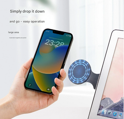 White Magnetic Laptop Phone Holder Side Mount Expansion Bracket Slim 6mm Foldable Stand with Metal Ring for V888-ELOSUNG38878