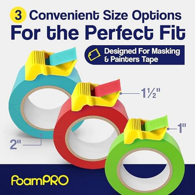 15 Pack Masking Tape Cutter Set (5 x 3 Sizes) Compact Clip-On Dispenser for 1", 1.5" & 2" Rolls Painter's V888-ELOSUNG38888