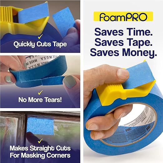 15 Pack Masking Tape Cutter Set (5 x 3 Sizes) Compact Clip-On Dispenser for 1", 1.5" & 2" Rolls Painter's V888-ELOSUNG38888