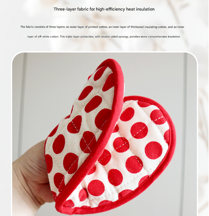 Green 2 Pack Heart Shaped Oven Mitts Heat Resistant Cotton Pot Holders Double Layer Thick Insulation Kitchen V888-ELOSUNG38890