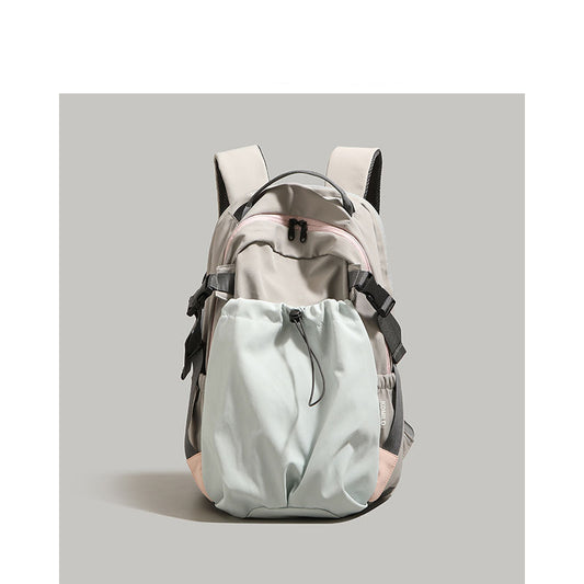Khaki Minimalist Laptop Backpack Large Capacity 43cm for Men and Women - Unisex Casual School Bag for Uni and V888-ELOSUNG38912