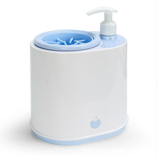 Blue Electric Pet Paw Cleaner Automatic Dog Foot Washer Cup with Built-in Soap Dispenser Soft Silicone V888-ELOSUNG38914