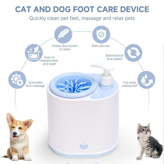 Blue Electric Pet Paw Cleaner Automatic Dog Foot Washer Cup with Built-in Soap Dispenser Soft Silicone V888-ELOSUNG38914