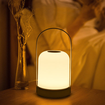 White Portable LED Table Lamp Rechargeable Touch Dimmable Lantern 3 Colour Modes Night Light for Bedroom V888-ELOSUNG38920