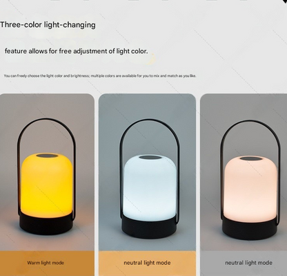 White Portable LED Table Lamp Rechargeable Touch Dimmable Lantern 3 Colour Modes Night Light for Bedroom V888-ELOSUNG38920