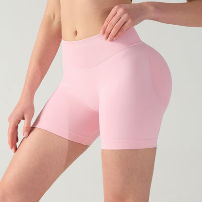 M Electric Blue High-Elastic Hip Yoga Shorts - Seamless Mid-Intensity Pilates Workout Shorts V888-ELOSUNG38926