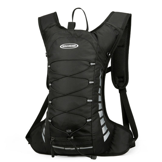 Black Lightweight Outdoor Sports Backpack Breathable Hiking Daypack Compact Running Cycling Bag with Bungee V888-ELOSUNG38931