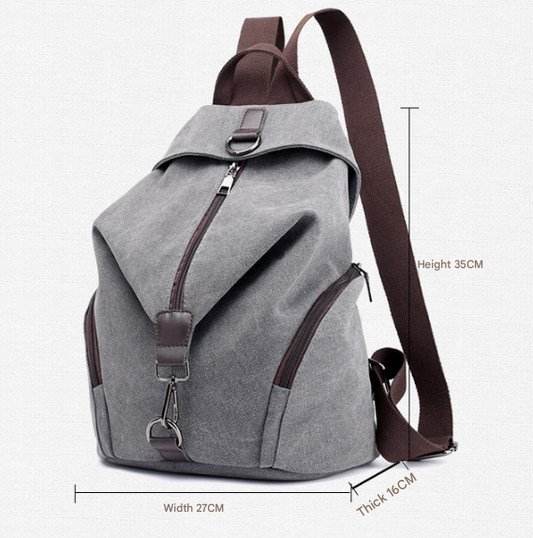 Black Women's Vintage Canvas Backpack Casual Daypack Retro College School Bag Large Capacity Rucksack for V888-ELOSUNG38971