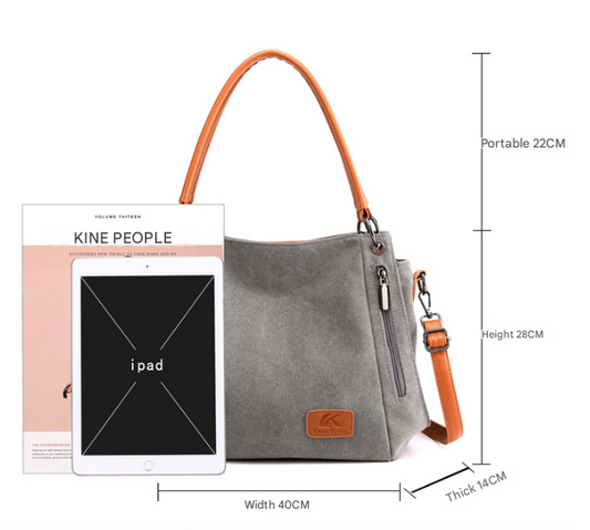 Black Women's Canvas Hobo Handbag Large Shoulder Tote Bag Adjustable Crossbody Strap Casual Purse 40cm for V888-ELOSUNG38976