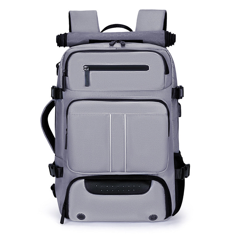 Large Capacity Convertible Travel Backpack - 16" Laptop Compartment, Shoe Pouch & USB Port(Grey) V888-ELOSUNG39001
