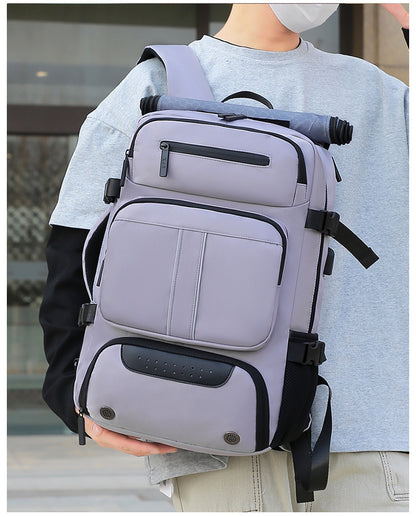 Large Capacity Convertible Travel Backpack - 16" Laptop Compartment, Shoe Pouch & USB Port(black) V888-ELOSUNG39003