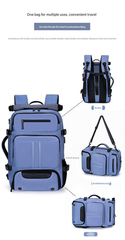 Large Capacity Convertible Travel Backpack - 16" Laptop Compartment, Shoe Pouch & USB Port(black) V888-ELOSUNG39003