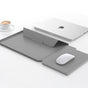 3-in-1 Detachable PU Leather Laptop Sleeve with Ergonomic Stand & Mouse Pad(grey 13/14 inch) V888-ELOSUNG39005