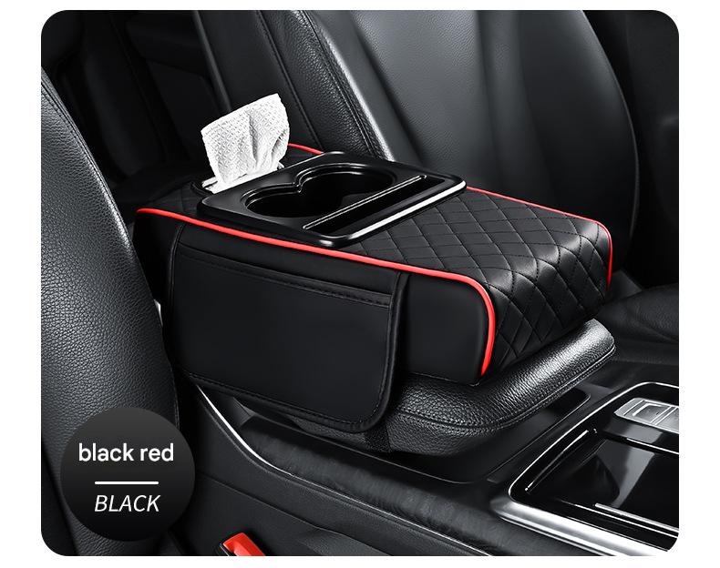 Premium Car Armrest Organizer & Comfort Pad(black red) V888-ELOSUNG39009