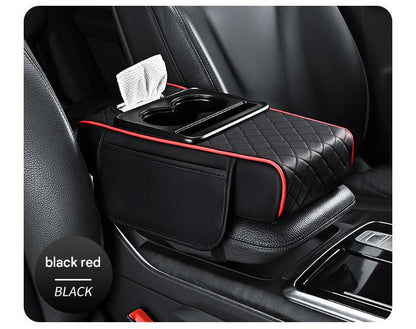 Premium Car Armrest Organizer & Comfort Pad(black red) V888-ELOSUNG39009