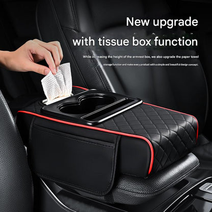 Premium Car Armrest Organizer & Comfort Pad(black red) V888-ELOSUNG39009