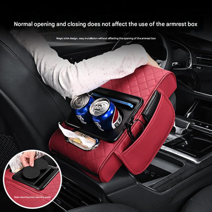 Premium Car Armrest Organizer & Comfort Pad(red) V888-ELOSUNG39011