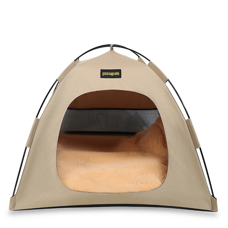 Small Size Pet Tent for Cats & Dogs(Khaki) - Portable Comfort Shelter with Soft Cushion V888-ELOSUNG39033