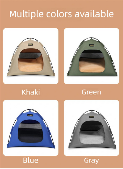 Small Size Pet Tent for Cats & Dogs(Khaki) - Portable Comfort Shelter with Soft Cushion V888-ELOSUNG39033