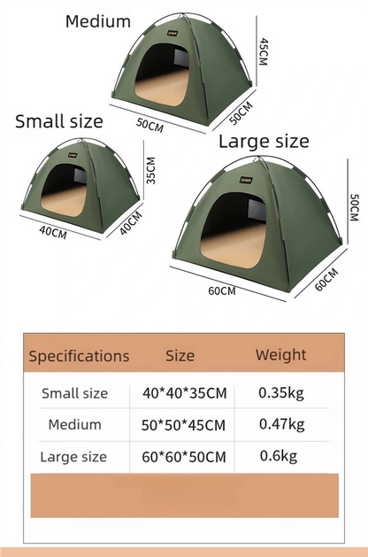 Small Size Pet Tent for Cats & Dogs(Khaki) - Portable Comfort Shelter with Soft Cushion V888-ELOSUNG39033