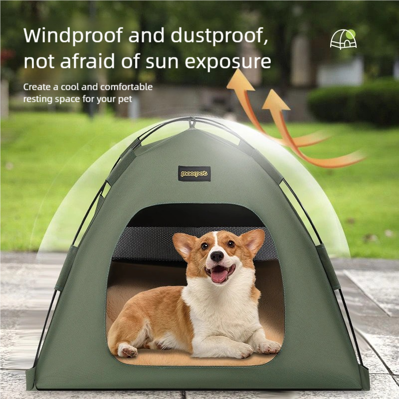 Small Size Pet Tent for Cats & Dogs(Khaki) - Portable Comfort Shelter with Soft Cushion V888-ELOSUNG39033