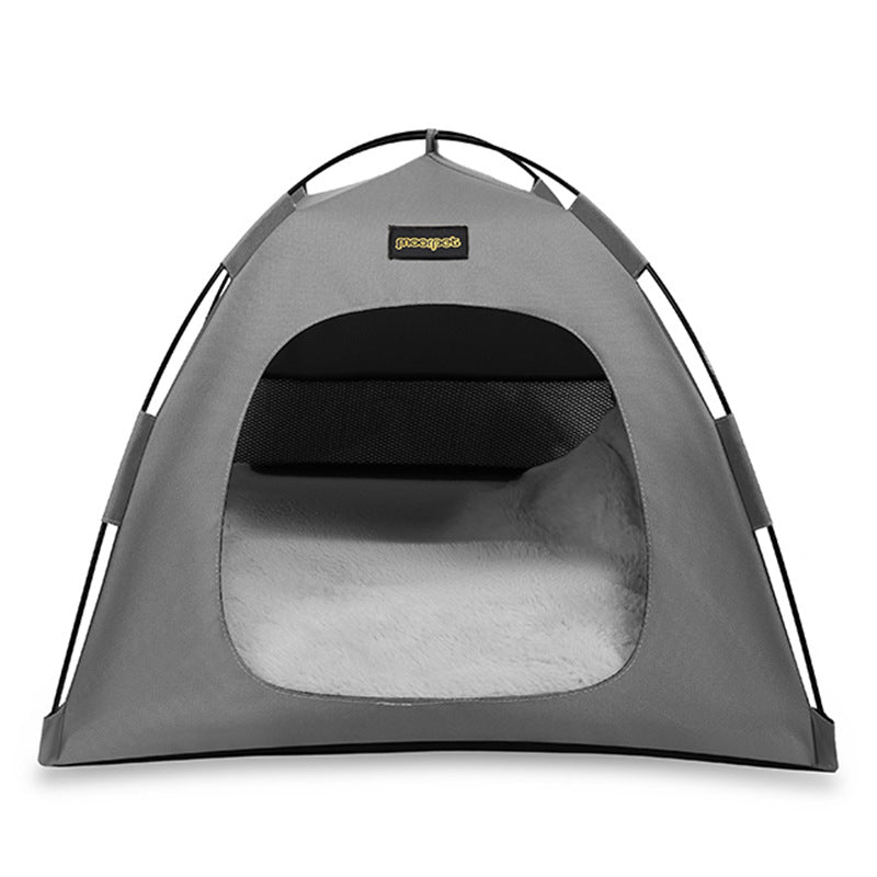 Medium Pet Tent for Cats & Dogs(Grey) - Portable Comfort Shelter with Soft Cushion V888-ELOSUNG39035