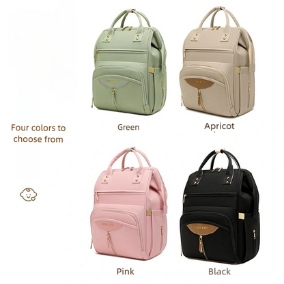 Multifunctional Diaper Bag Backpack(Green) - Large Capacity & Organized Storage for Baby Essentials V888-ELOSUNG39041