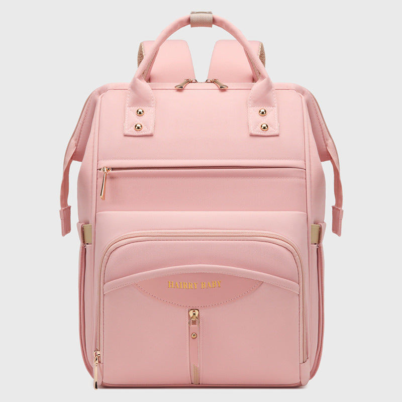 Multifunctional Diaper Bag Backpack(Pink) - Large Capacity & Organized Storage for Baby Essentials V888-ELOSUNG39042