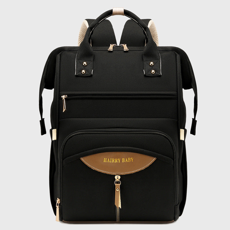 Multifunctional Diaper Bag Backpack(Black) - Large Capacity & Organized Storage for Baby Essentials V888-ELOSUNG39043
