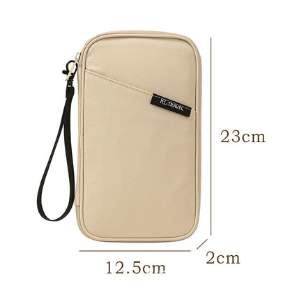 Travel Document Organizer(beige) - Multi-Pocket Design, Lightweight, Luggage-Friendly Storage V888-ELOSUNG39046