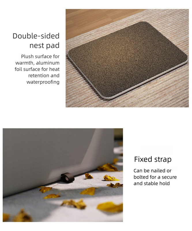 Large Size Elevated Indoor/Outdoor Pet Shelter(grey): Waterproof, Insulated for All-Season Warmth V888-ELOSUNG39054
